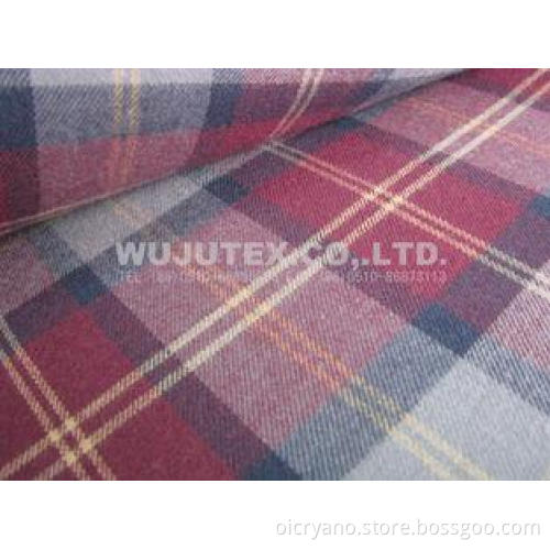 100% Cotton Yarn Dyed Fabric, Twill Weave, Check Brushed Cl